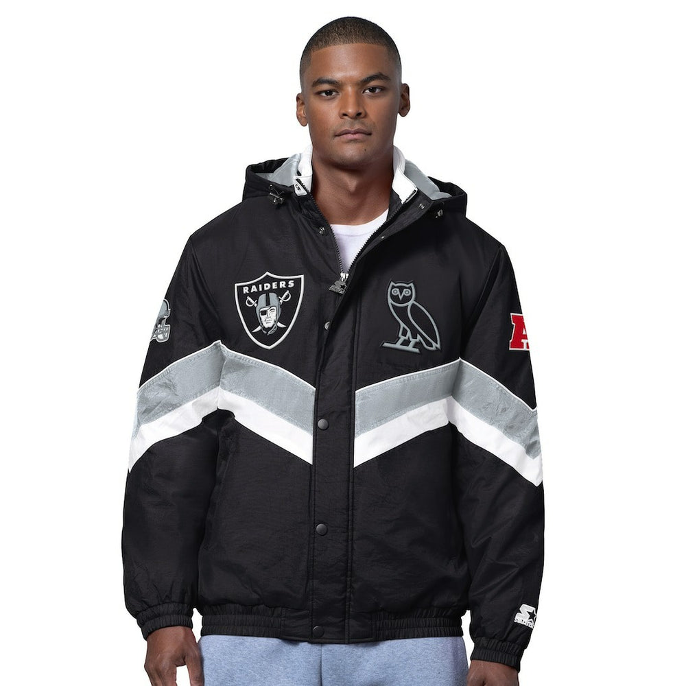 OVO x Starter Sideline Full-Snap Puffer Jacket - Las Vegas Raiders Jackets