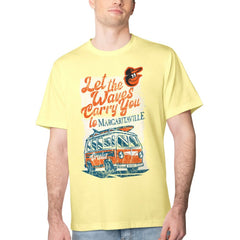 Yellow Baltimore Orioles Margaritaville Bus Waves Graphic T-Shirt
