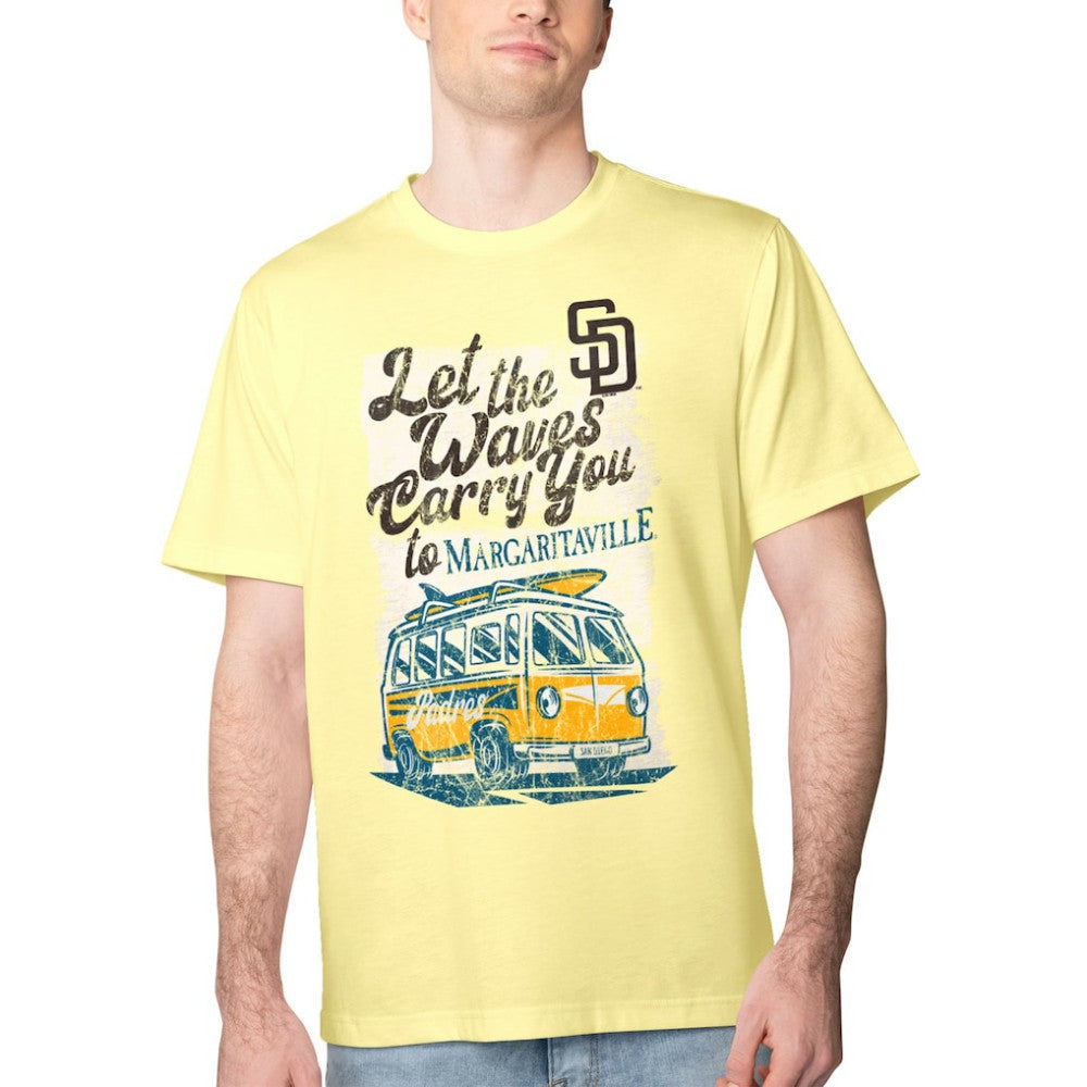 Yellow San Diego Padres Margaritaville Bus Waves Graphic T-Shirt