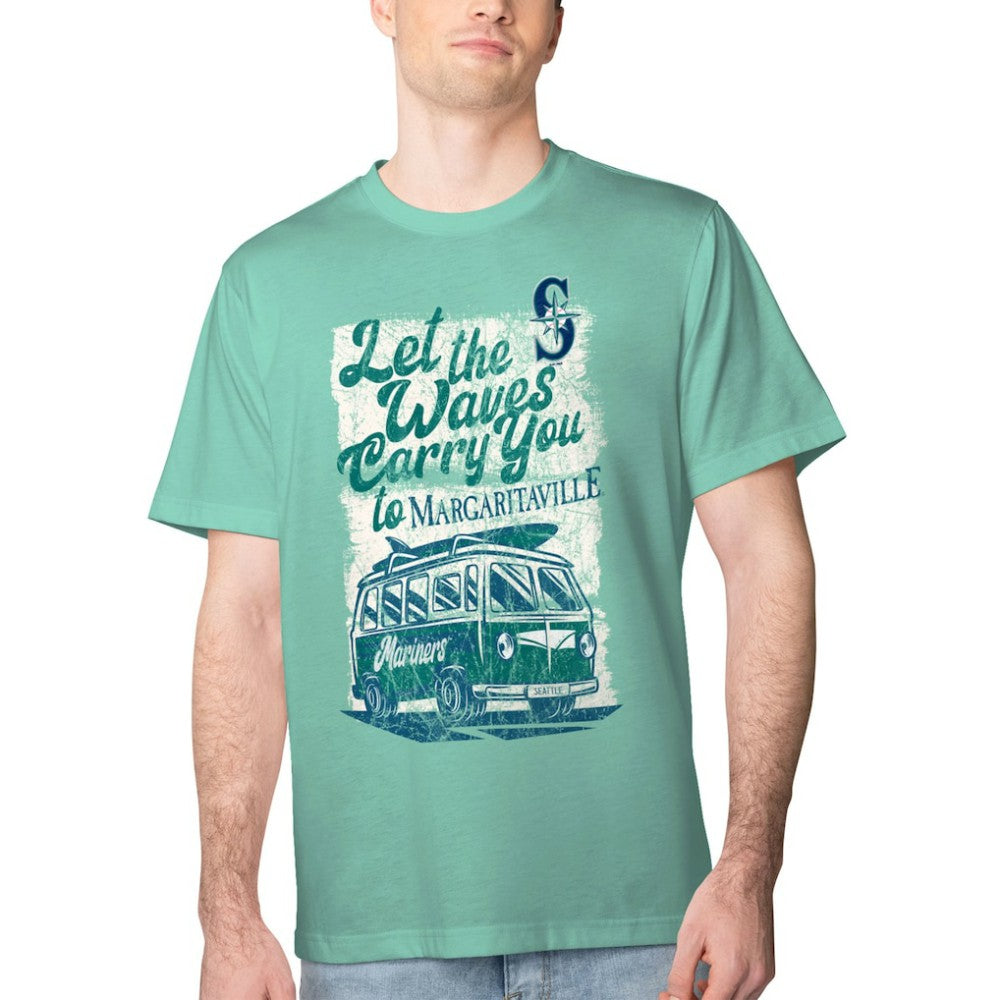 Mint Seattle Mariners Margaritaville Bus Waves Graphic T-Shirt