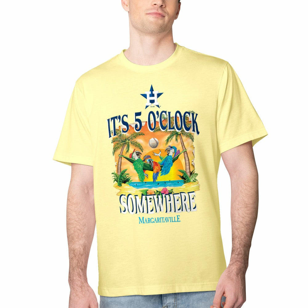 Yellow Houston Astros Margaritaville Five O'Clock Graphic T-Shirt