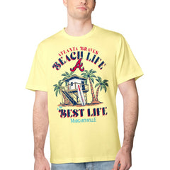 Yellow Atlanta Braves Margaritaville Beach Hut Graphic T-Shirt