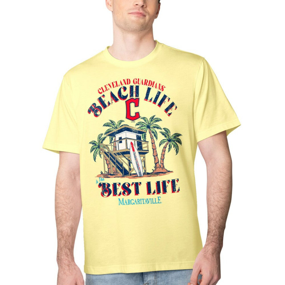 Yellow Cleveland Guardians Margaritaville Beach Hut Graphic T-Shirt