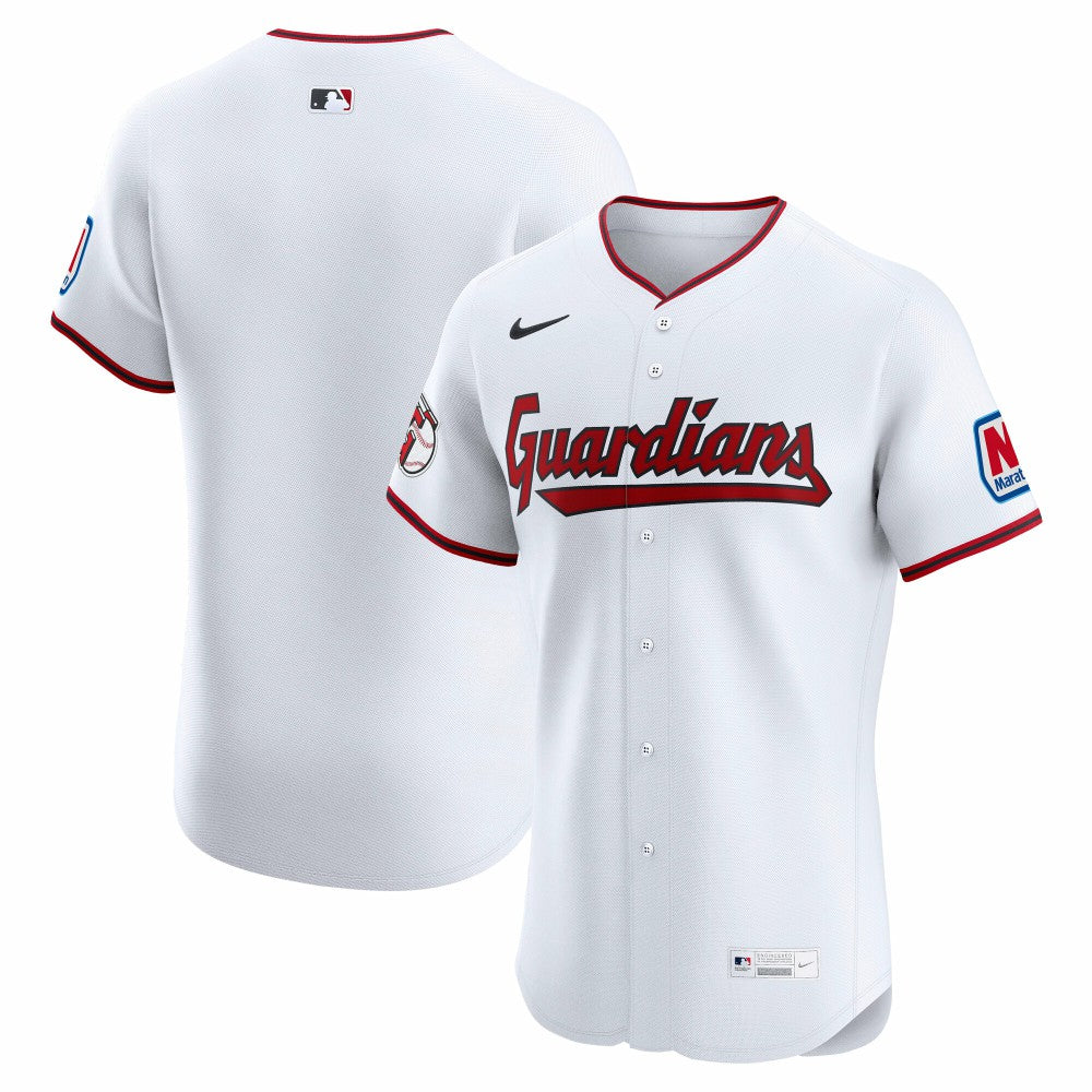 White Cleveland Guardians Nike Home  Elite Jersey