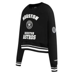 Black Houston Astros Pro Standard Women's Pearl Cropped Pullover Sweatshirt