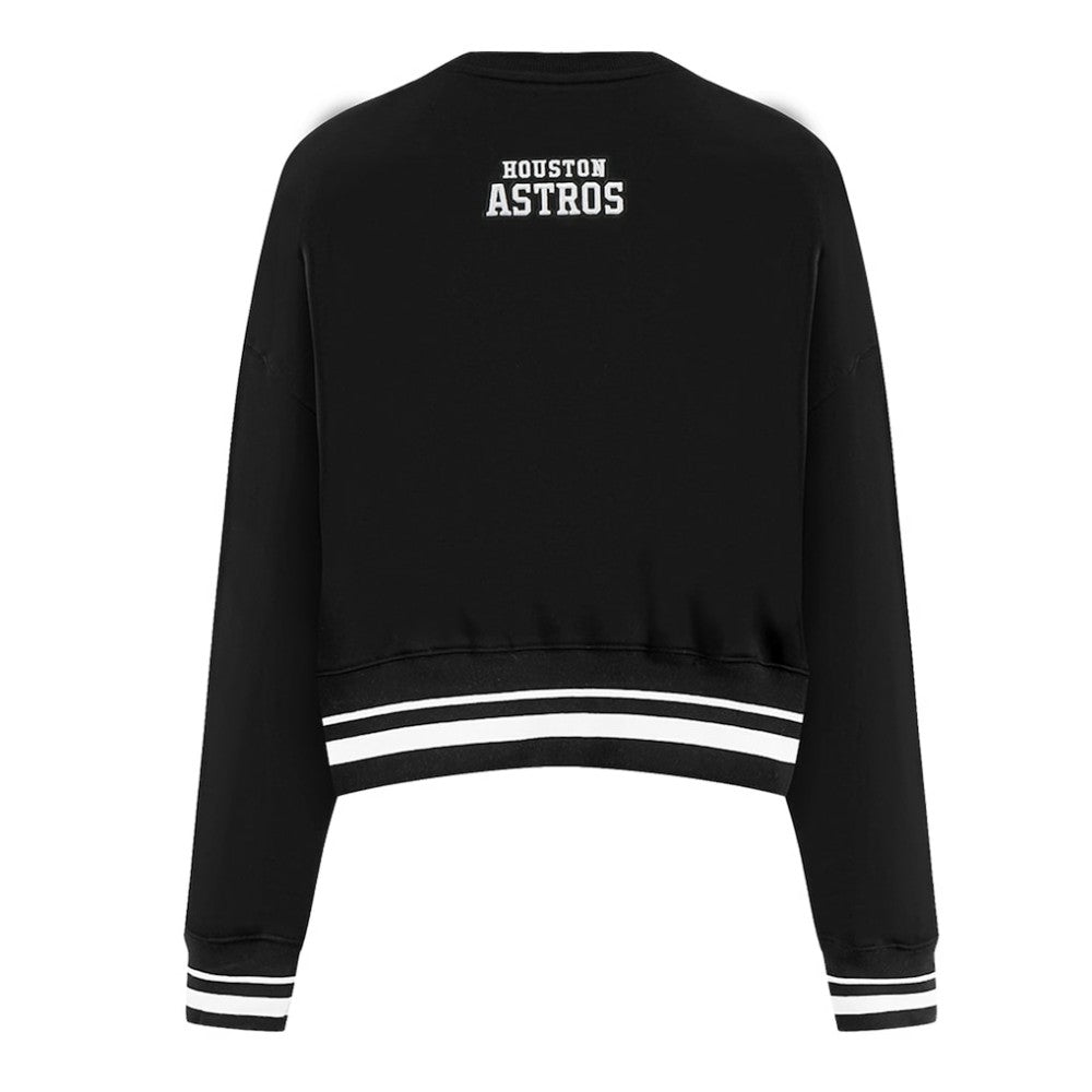 Black Houston Astros Pro Standard Women's Pearl Cropped Pullover Sweatshirt