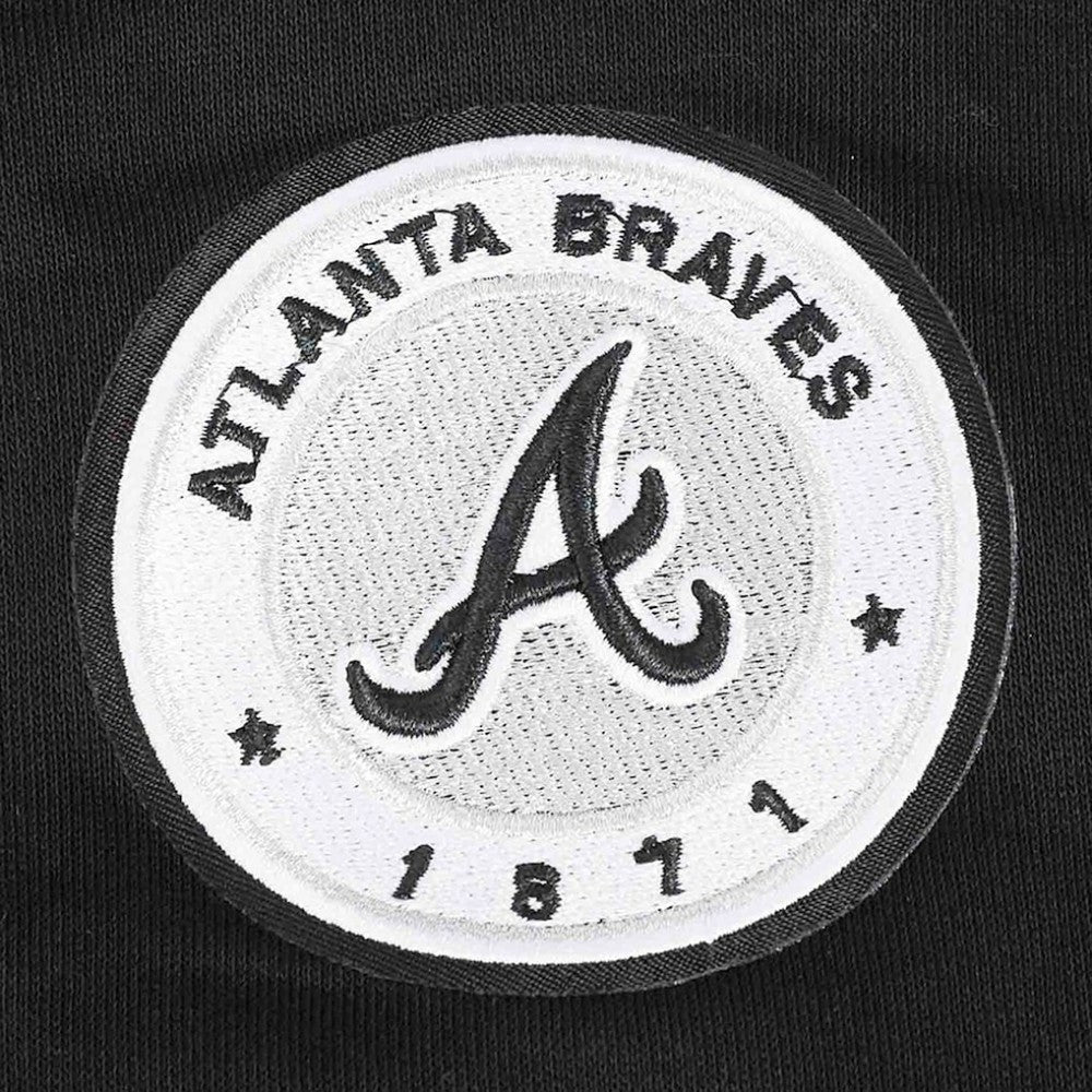 Black Atlanta Braves Pro Standard Women's Pearl Cropped Pullover Sweatshirt