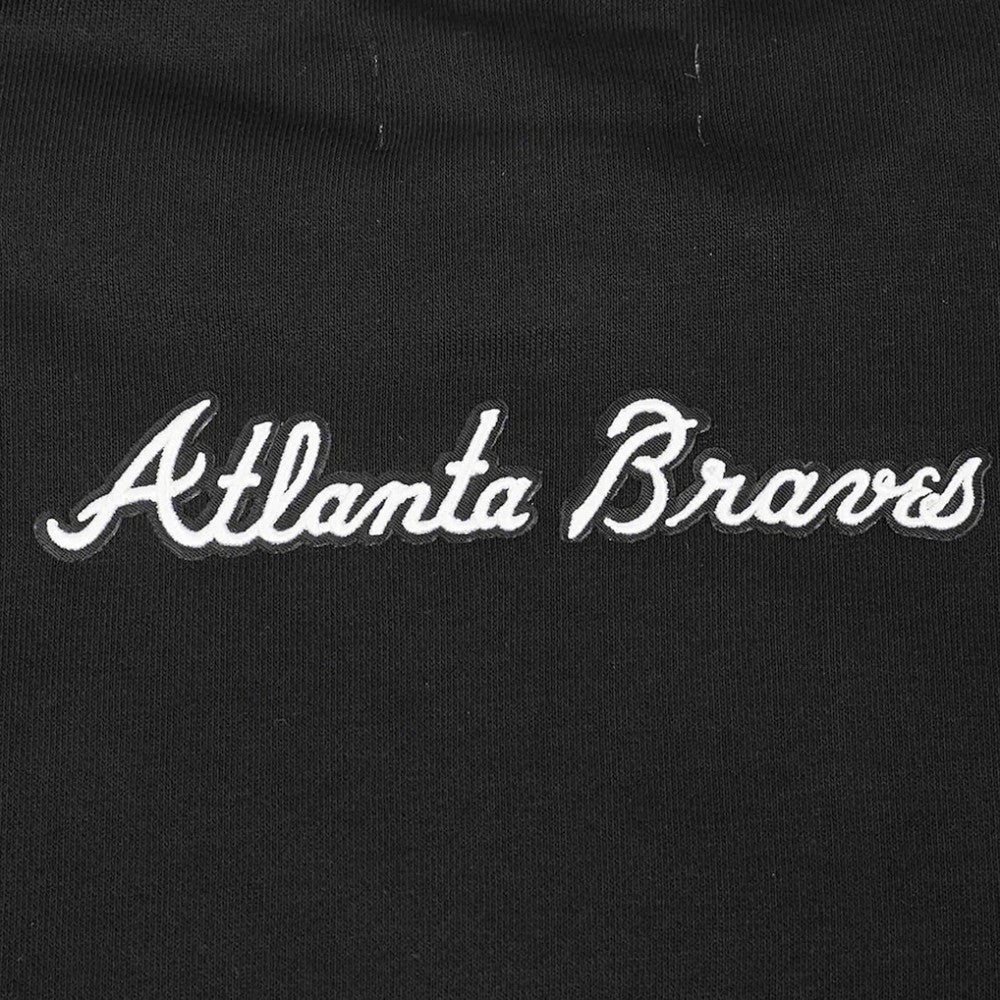 Black Atlanta Braves Pro Standard Women's Pearl Cropped Pullover Sweatshirt