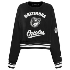 Black Baltimore Orioles Pro Standard Women's Pearl Cropped Pullover Sweatshirt