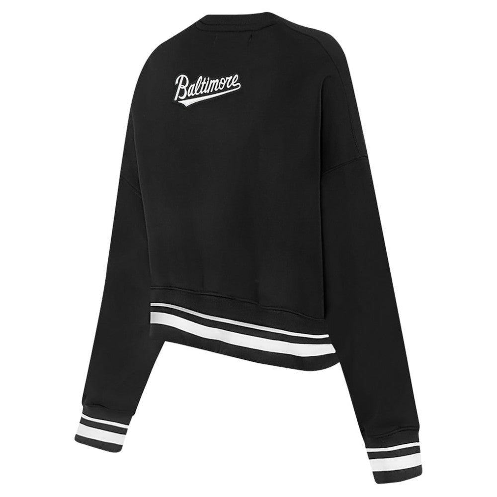 Black Baltimore Orioles Pro Standard Women's Pearl Cropped Pullover Sweatshirt