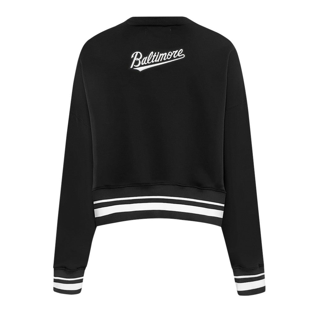 Black Baltimore Orioles Pro Standard Women's Pearl Cropped Pullover Sweatshirt