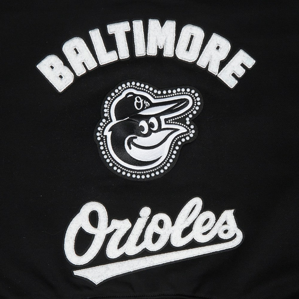 Black Baltimore Orioles Pro Standard Women's Pearl Cropped Pullover Sweatshirt