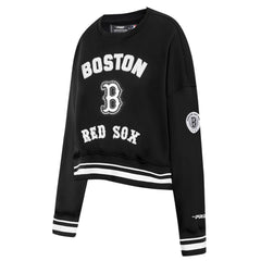 Black Boston Red Sox Pro Standard Women's Pearl Cropped Pullover Sweatshirt