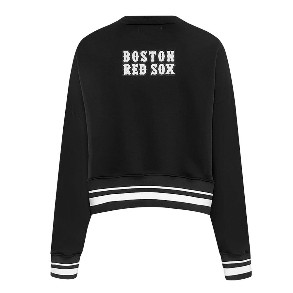 Black Boston Red Sox Pro Standard Women's Pearl Cropped Pullover Sweatshirt