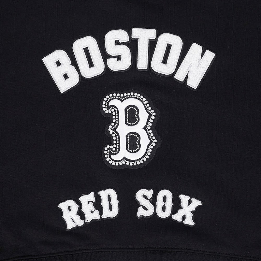 Black Boston Red Sox Pro Standard Women's Pearl Cropped Pullover Sweatshirt