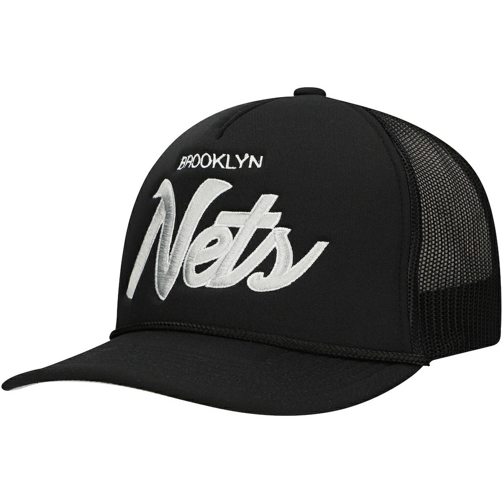 Mitchell & Ness Brooklyn Nets Script Trucker Adjustable Hat