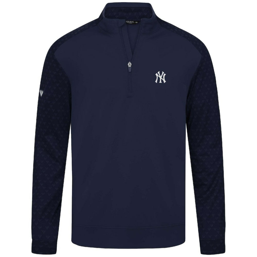 Navy New York Yankees Levelwear Aztec Insignia 2.0 Quarter-Zip Pullover Top