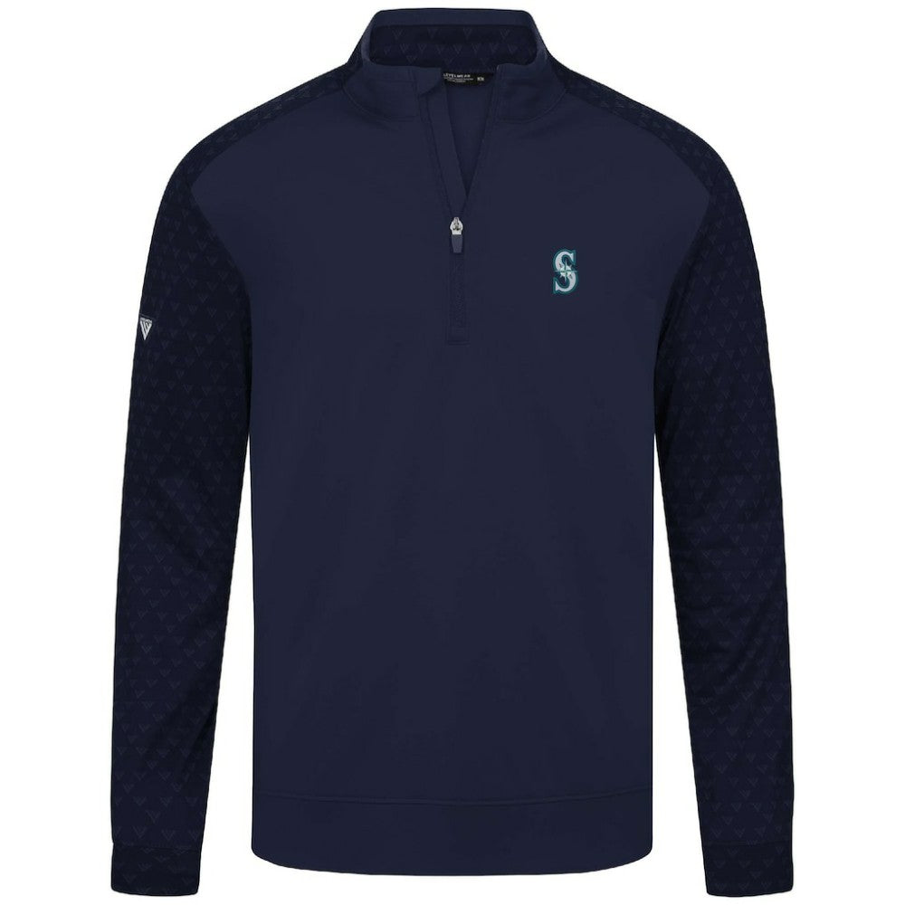 Navy Seattle Mariners Levelwear Aztec Insignia 2.0 Quarter-Zip Pullover Top
