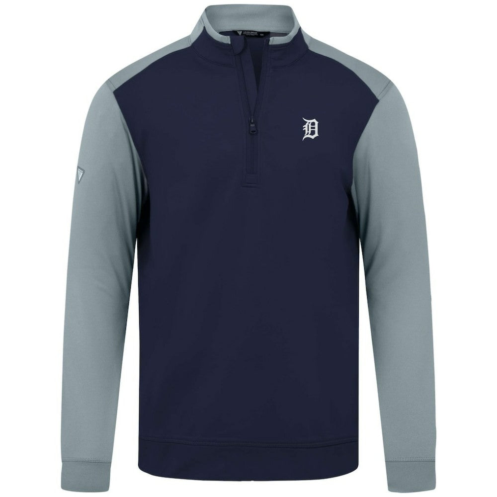Navy Detroit Tigers Levelwear Insignia 2.0 Quarter-Zip Pullover Top