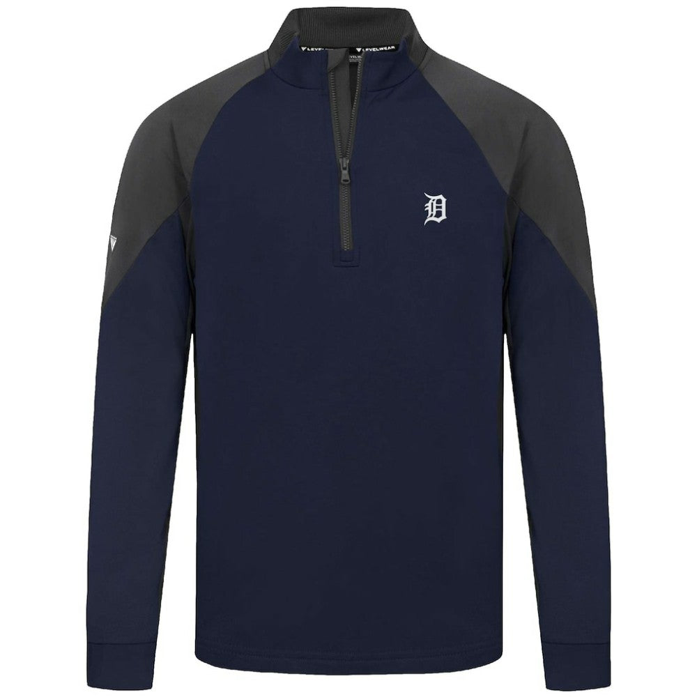 Navy Detroit Tigers Levelwear Cadet Insignia 2.0 Raglan Quarter-Zip Jacket