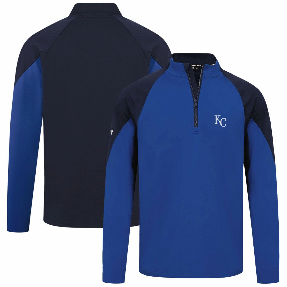 Royal Kansas City Royals Levelwear Cadet Insignia 2.0 Raglan Quarter-Zip Jacket