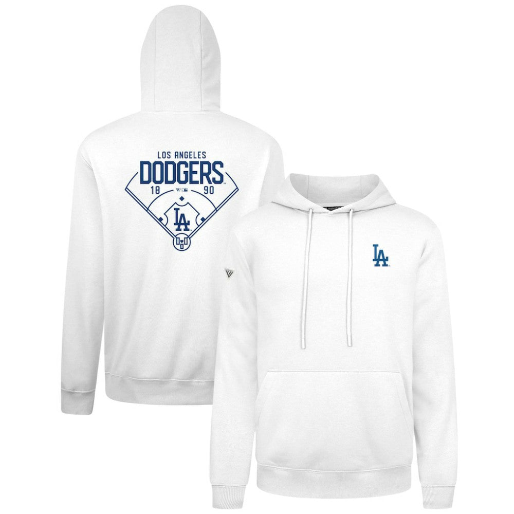 White Los Angeles Dodgers Levelwear Podium Primary Pullover Hoodie