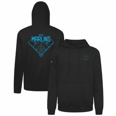 Black Miami Marlins Levelwear Podium Primary Pullover Hoodie