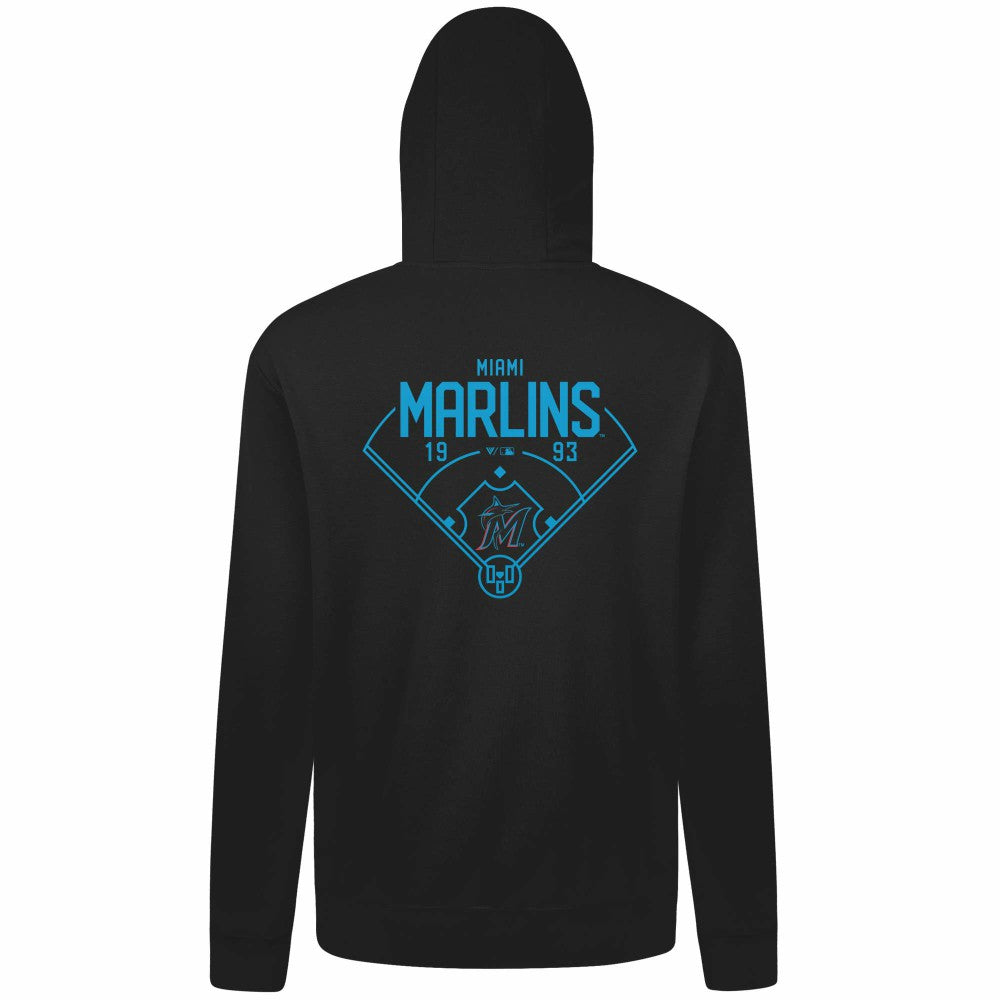 Black Miami Marlins Levelwear Podium Primary Pullover Hoodie
