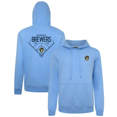 Light Blue Milwaukee Brewers Levelwear Podium Primary Pullover Hoodie