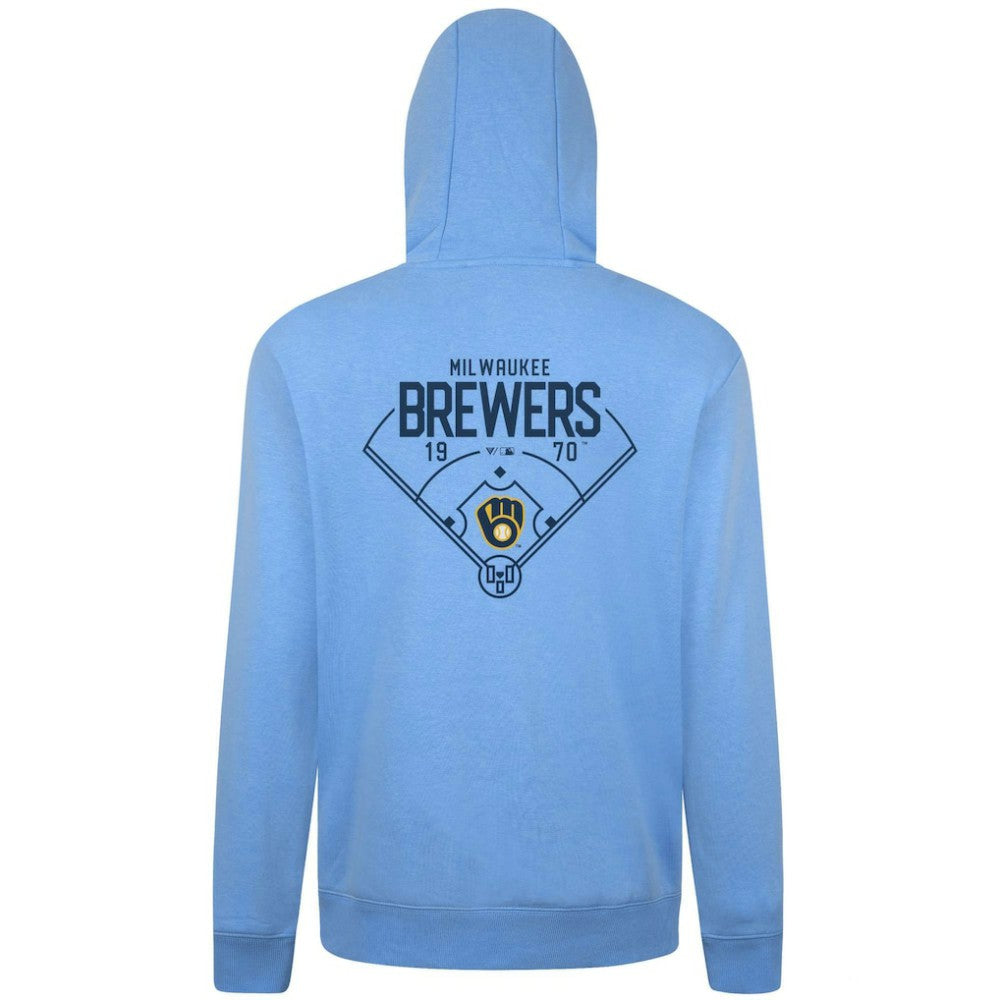 Light Blue Milwaukee Brewers Levelwear Podium Primary Pullover Hoodie