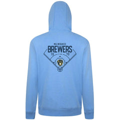 Light Blue Milwaukee Brewers Levelwear Podium Primary Pullover Hoodie