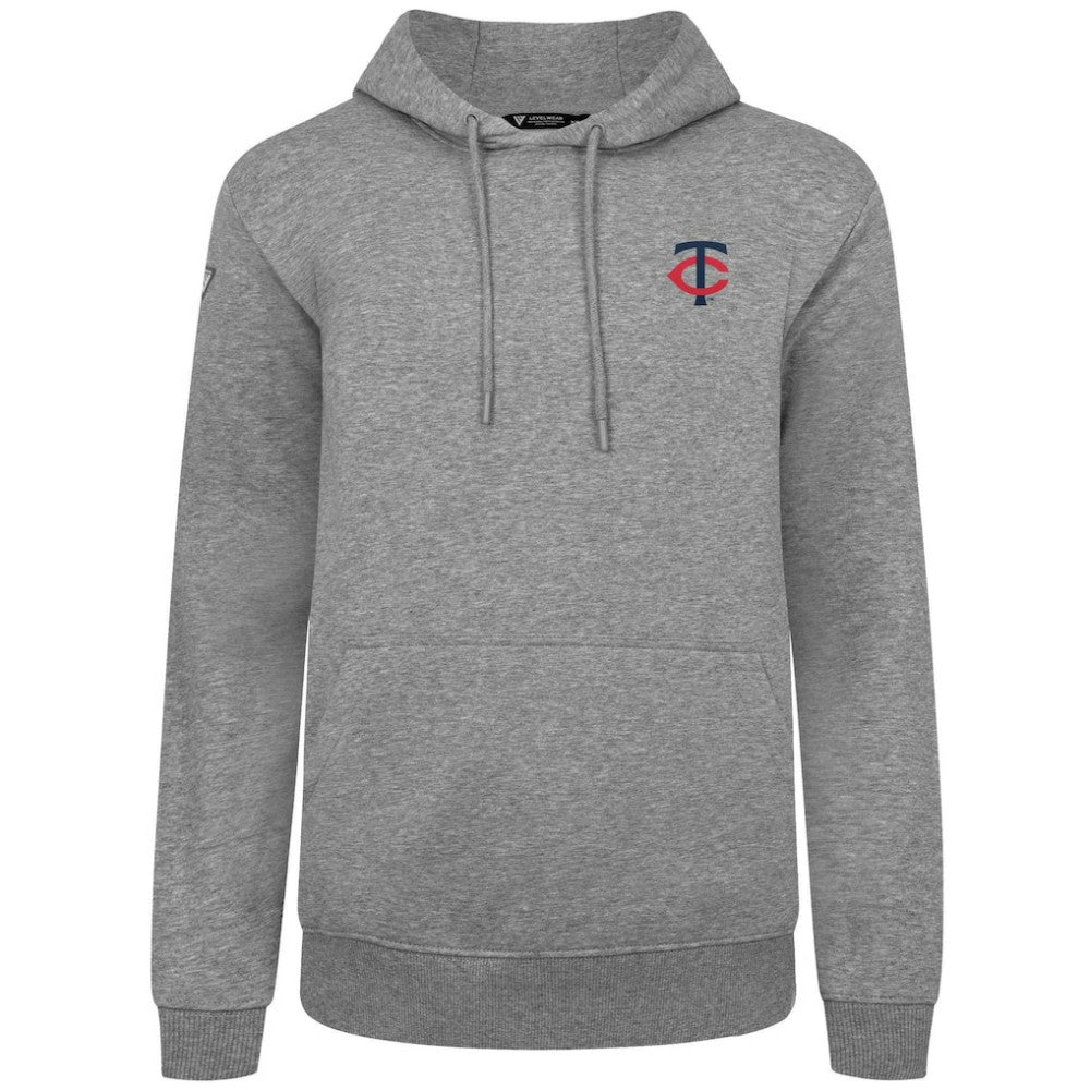 Gray Minnesota Twins Levelwear Podium Primary Pullover Hoodie