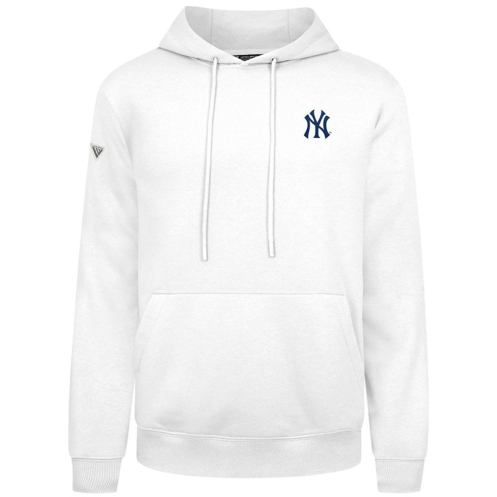 White New York Yankees Levelwear Podium Primary Pullover Hoodie