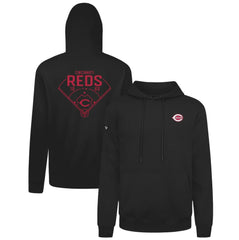 Black Cincinnati Reds Levelwear Podium Primary Pullover Hoodie