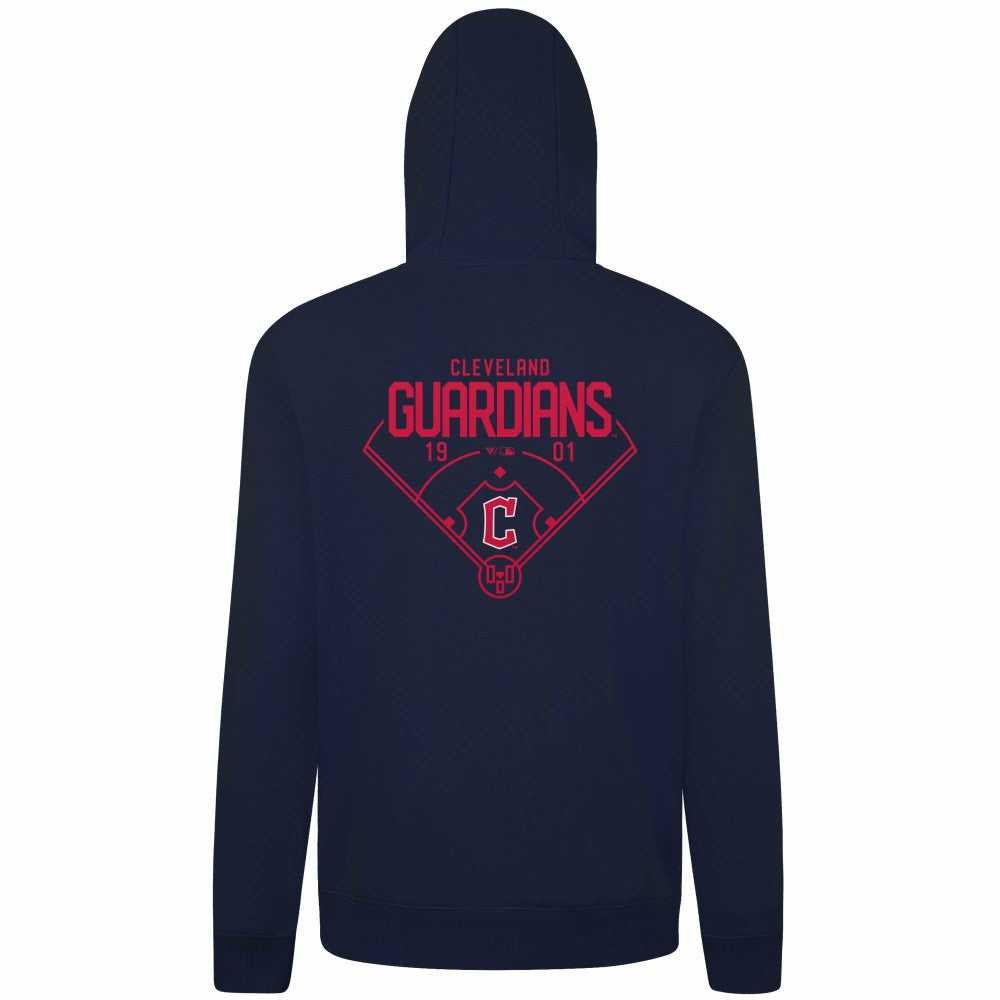 Navy Cleveland Guardians Levelwear Podium Primary Pullover Hoodie