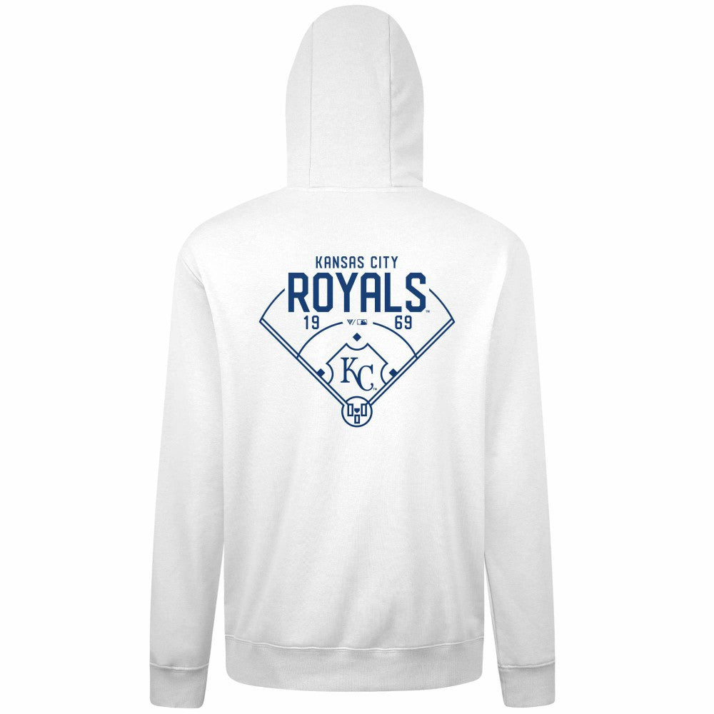 White Kansas City Royals Levelwear Podium Primary Pullover Hoodie