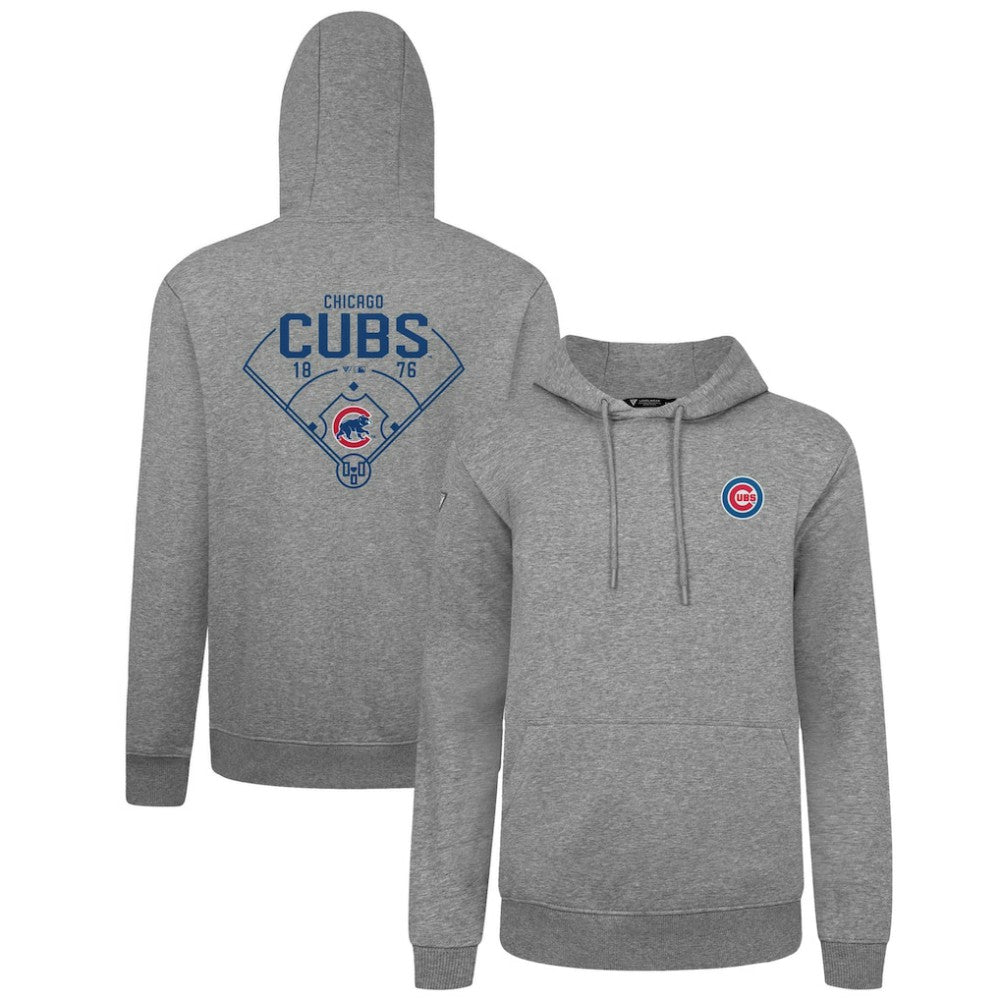 Gray Chicago Cubs Levelwear Podium Primary Pullover Hoodie