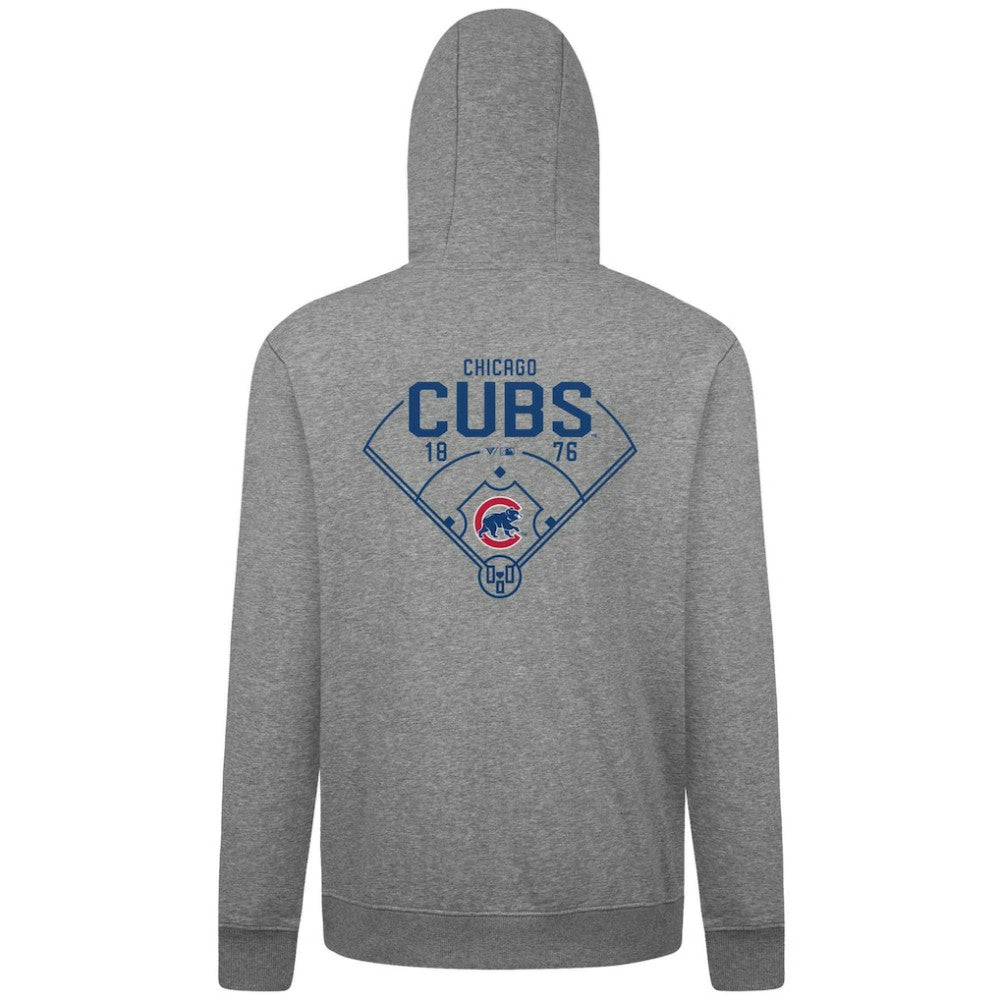 Gray Chicago Cubs Levelwear Podium Primary Pullover Hoodie