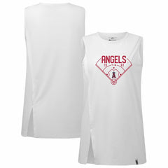 White Los Angeles Angels Levelwear Women's Influx Home Field Tank Top