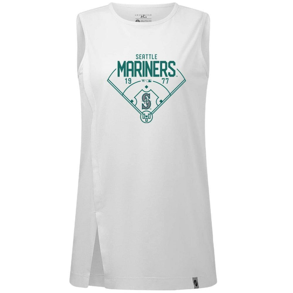 White Seattle Mariners Levelwear Women's Influx Home Field Tank Top