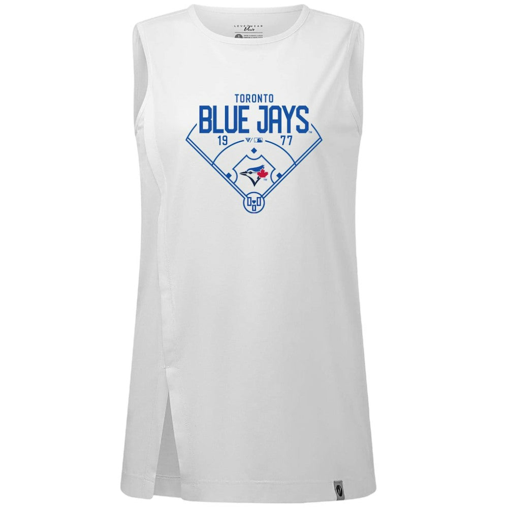 White Toronto Blue Jays Levelwear Women's Influx Home Field Tank Top