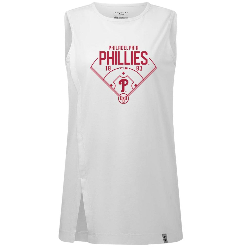 White Philadelphia Phillies Levelwear Women's Influx Home Field Tank Top