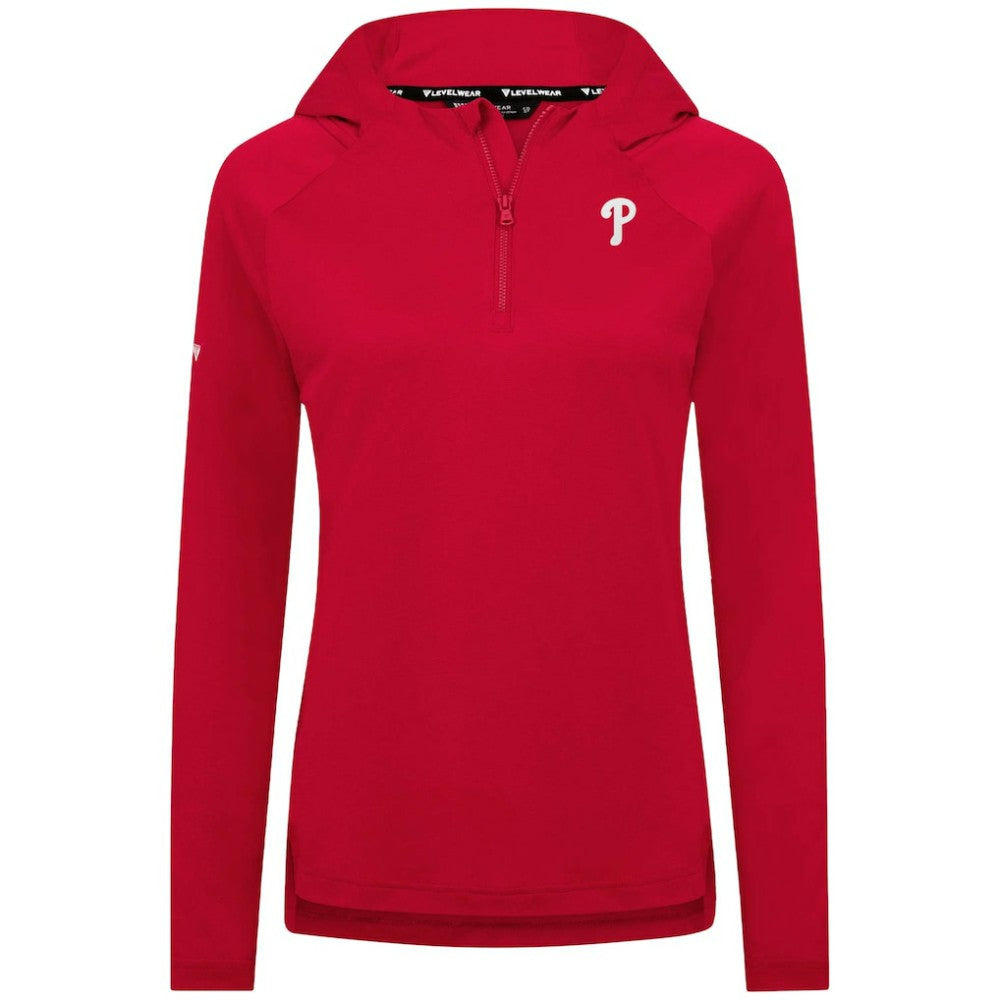Red Philadelphia Phillies Levelwear Women's Raven Insignia 2.0 Quarter-Zip Jacket