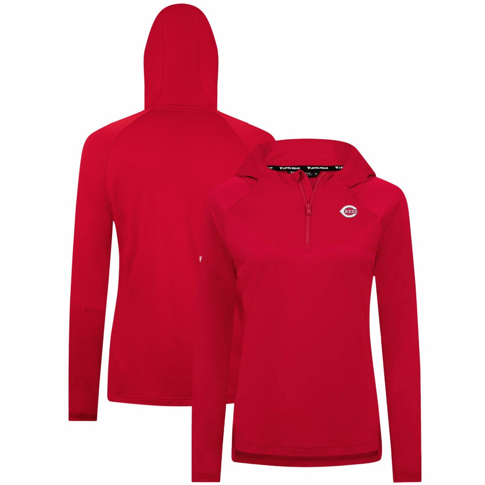 Red Cincinnati Reds Levelwear Women's Raven Insignia 2.0 Quarter-Zip Jacket