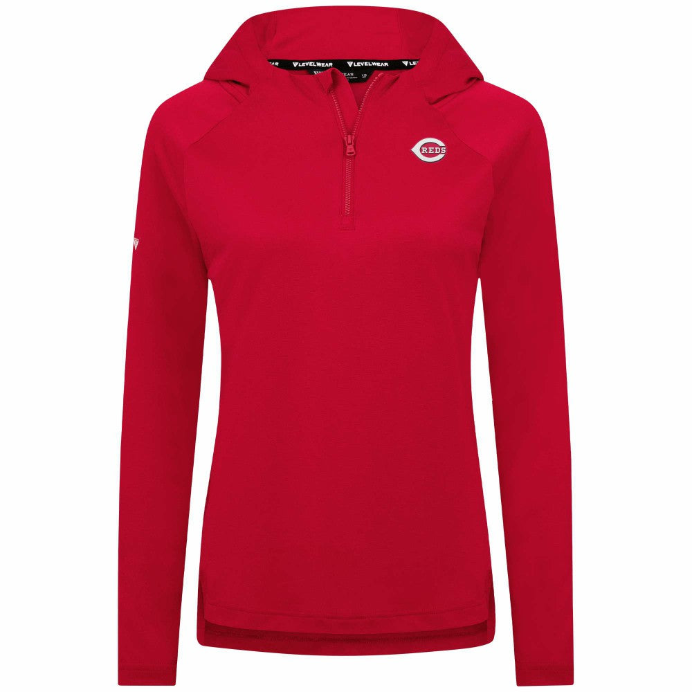 Red Cincinnati Reds Levelwear Women's Raven Insignia 2.0 Quarter-Zip Jacket