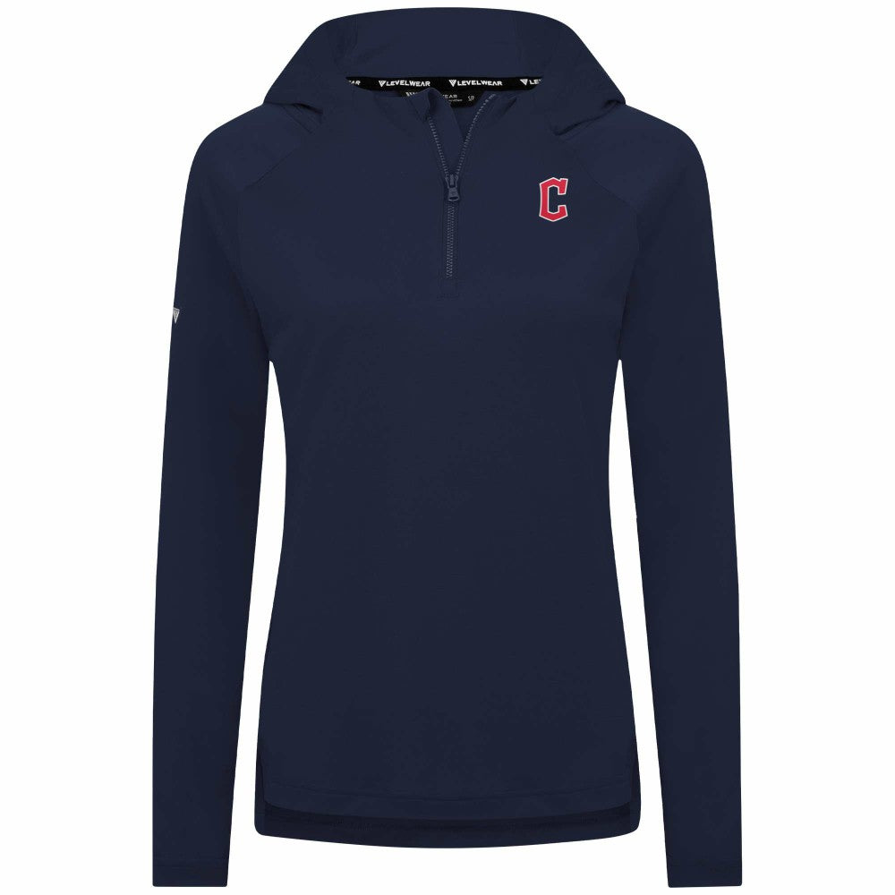 Navy Cleveland Guardians Levelwear Women's Raven Insignia 2.0 Quarter-Zip Jacket