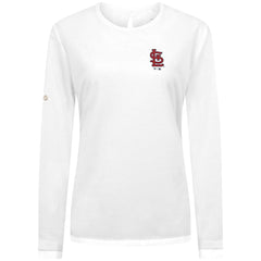 White St. Louis Cardinals Levelwear Women's Sequoia Primary Logo Long Sleeve T-Shirt