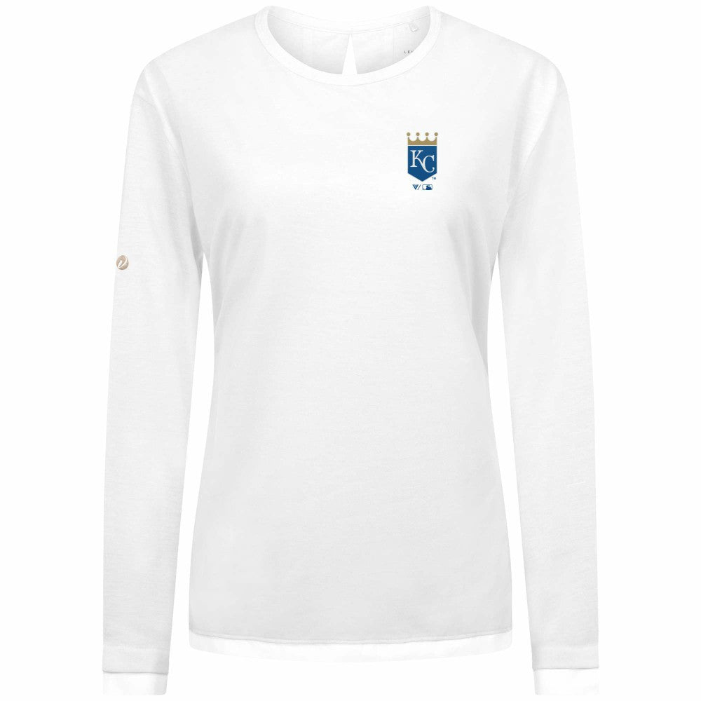 White Kansas City Royals Levelwear Women's Sequoia Primary Logo Long Sleeve T-Shirt