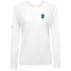 White Kansas City Royals Levelwear Women's Sequoia Primary Logo Long Sleeve T-Shirt