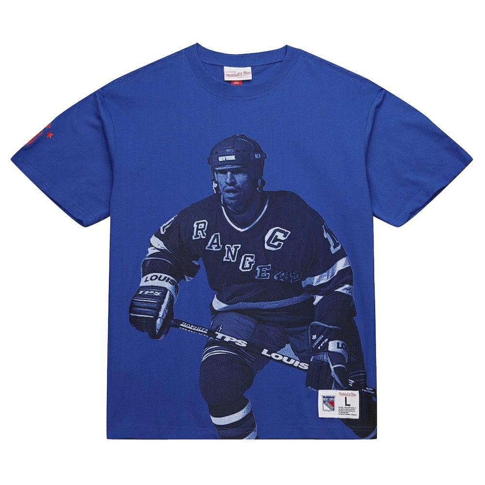 NHL Mark Messier New York Rangers Mitchell & Ness NHL Ultimate Player Vintage Logo T-Shirt